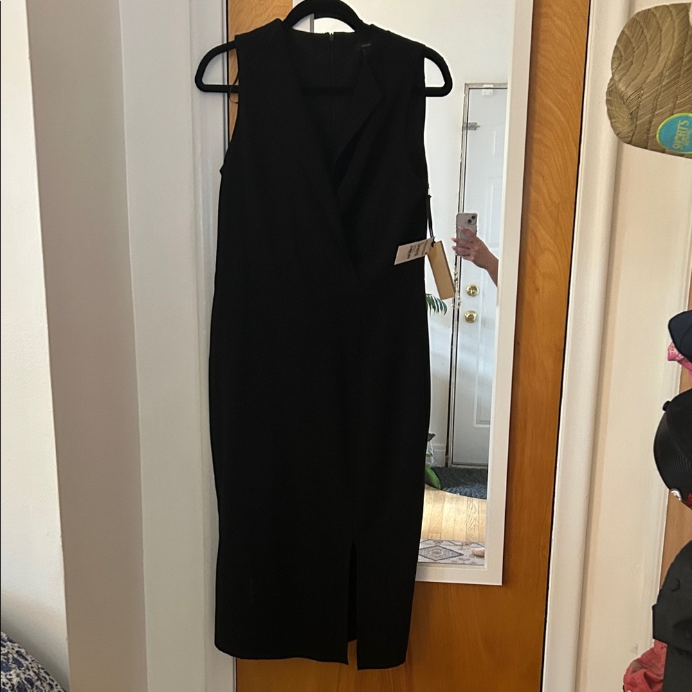 Halogen Black Midi Dress
